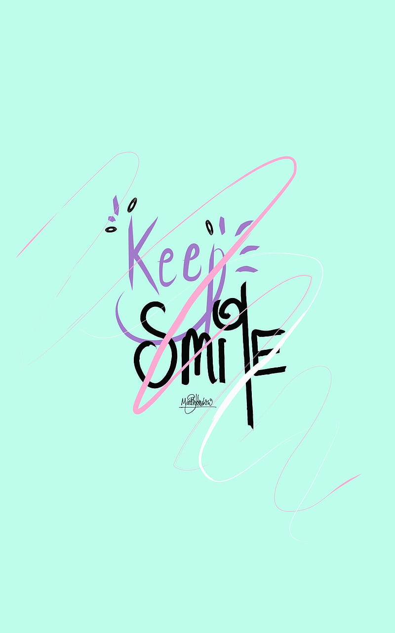 Smile, fonts, colourful, girls, lockscreen, positive, mj33, quotes, HD phone wallpaper
