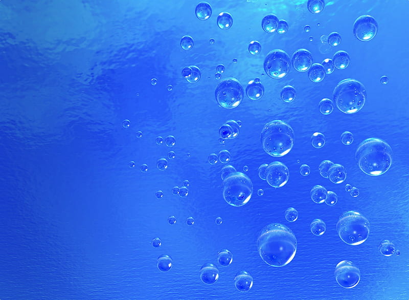 Going Up As 1, bubbles, abstract, blue, HD wallpaper
