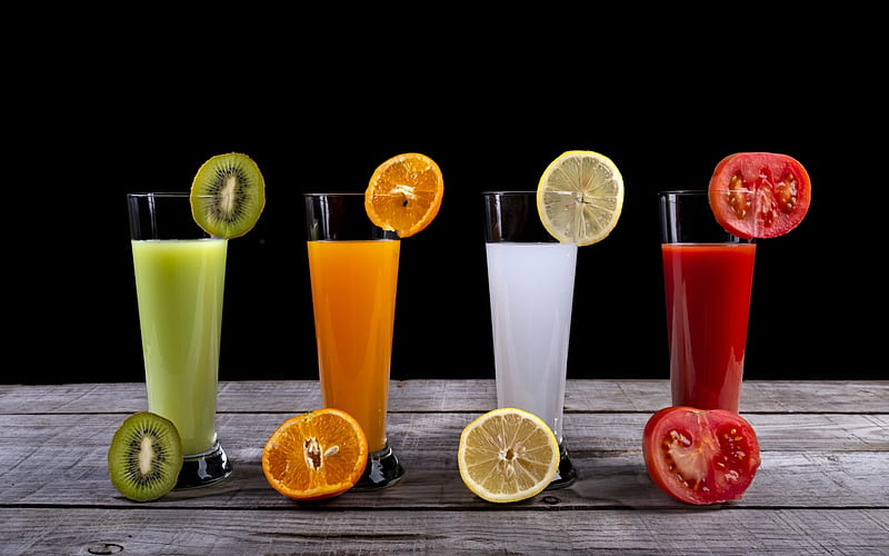 ❤️, Fresh, Juices, Orange, Fruits, Lemon, Kiwi, HD wallpaper