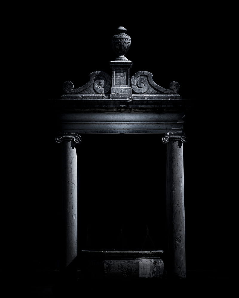 gray puja mandir altar on dark background, HD phone wallpaper