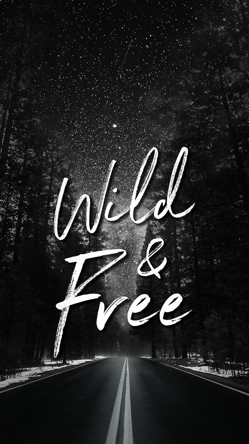 black and white, nature, road, sayings, words, wild, HD phone wallpaper