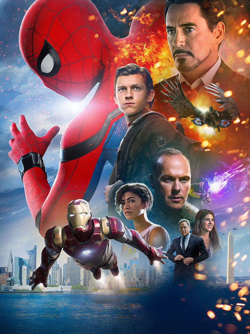 Spider-Man Homecoming (Movie), Peter Parker, movies, Iron Man, Spider-Man, Tony Stark, portrait display, HD phone wallpaper