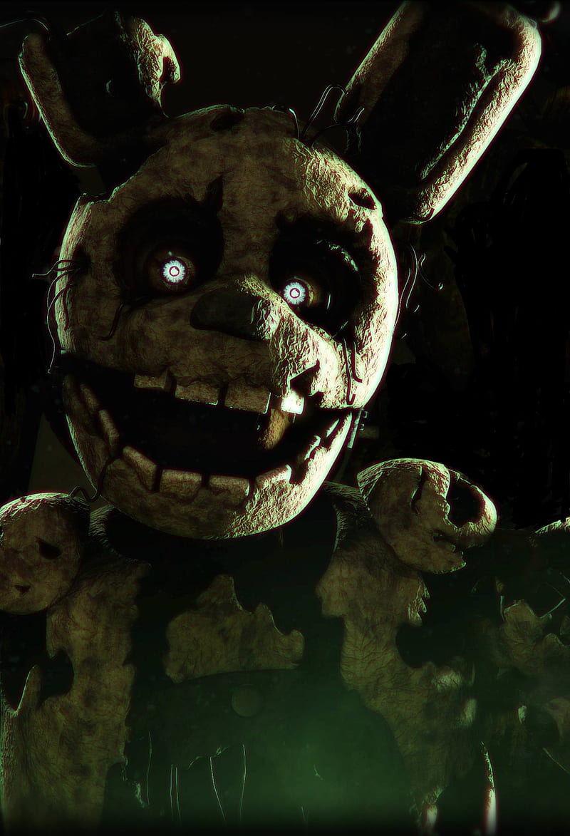 Download Fnaf Animatronics With Springtrap Wallpaper