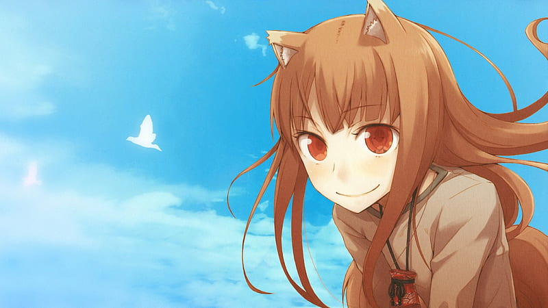 ~Holo~, bird, anime, holo, sky, spice and wolf, HD wallpaper | Peakpx