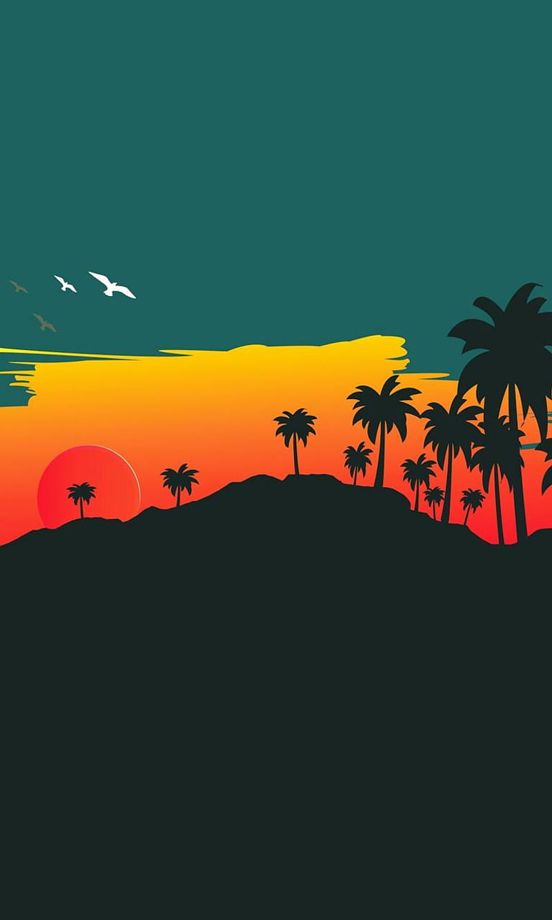 Aloha, abstract, sunset, HD phone wallpaper