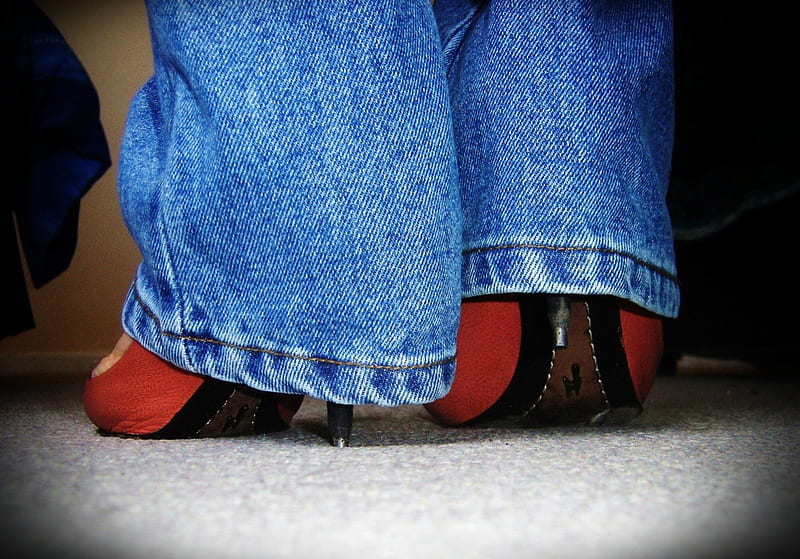 Peeking under denim, Spikes, Legs, High heels, Women, Female, Toes, Feminine, Fashion, Sandals, Heels, Close Up, Pumps, Ankles, Stilettos, Feet, Arches, Shoes, Clothes, Arch, Boots, HD wallpaper