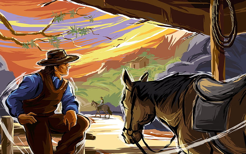 The Old West, Abstract, Drawings, Art, Paintings, HD wallpaper