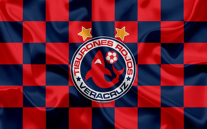 CD Tiburones Rojos de Veracruz logo, creative art, red blue checkered flag,  Mexican Football club, HD wallpaper | Peakpx