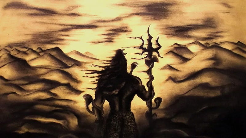 Shiva Sand Art Bholenath, HD wallpaper