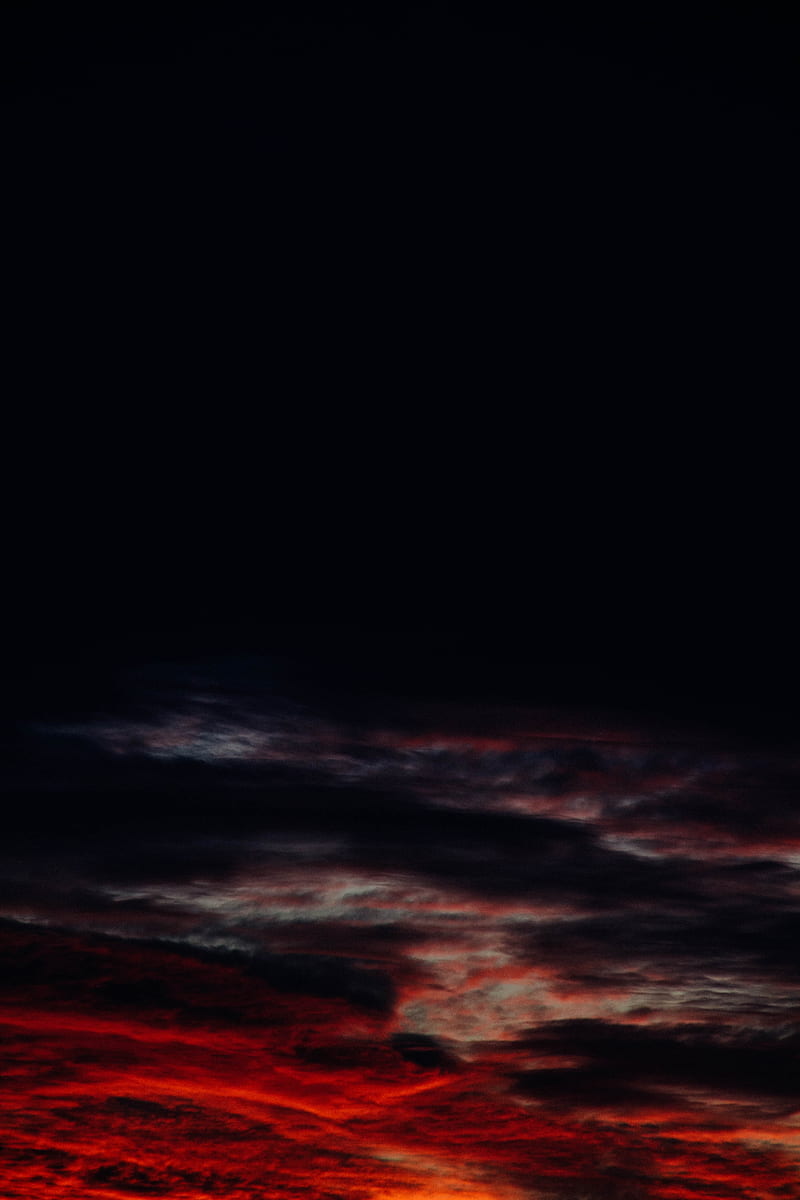 sunset, clouds, sky, dark, dusk, HD phone wallpaper