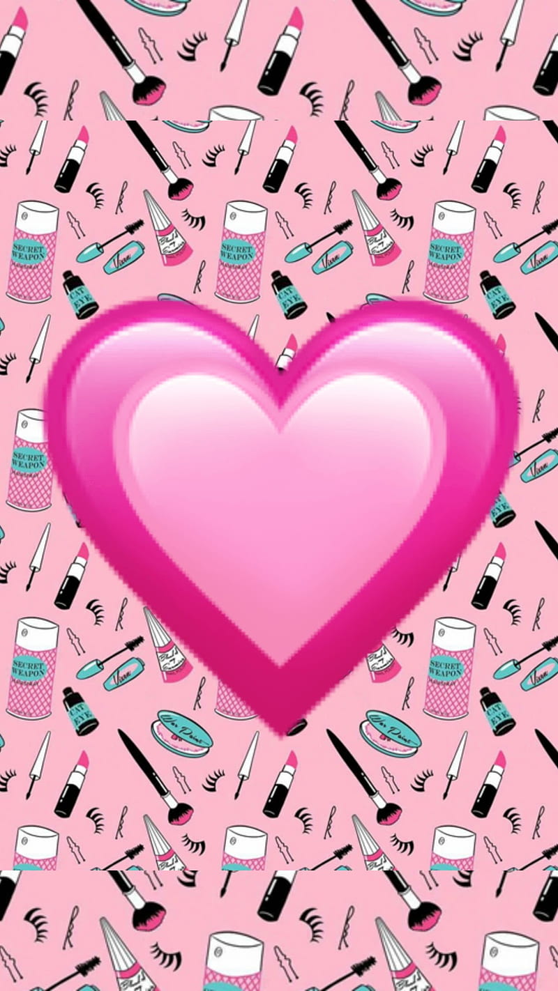 Love make-up, corazones, pink, HD phone wallpaper | Peakpx