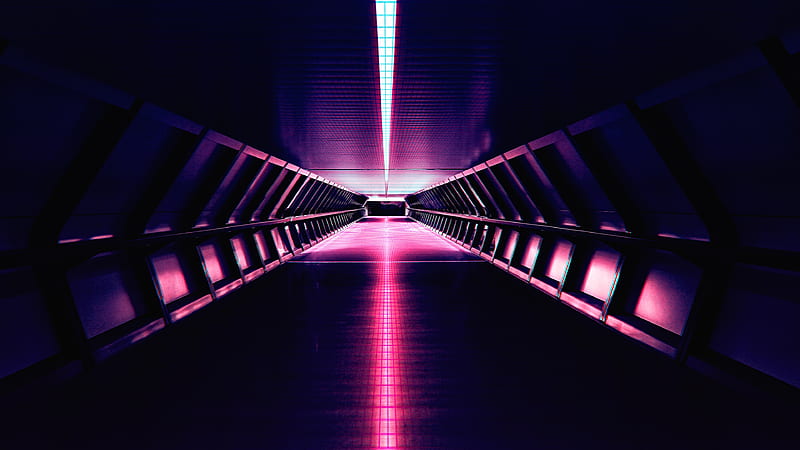 Purple Corridor Synthwave Aesthetic Vaporwave, HD wallpaper