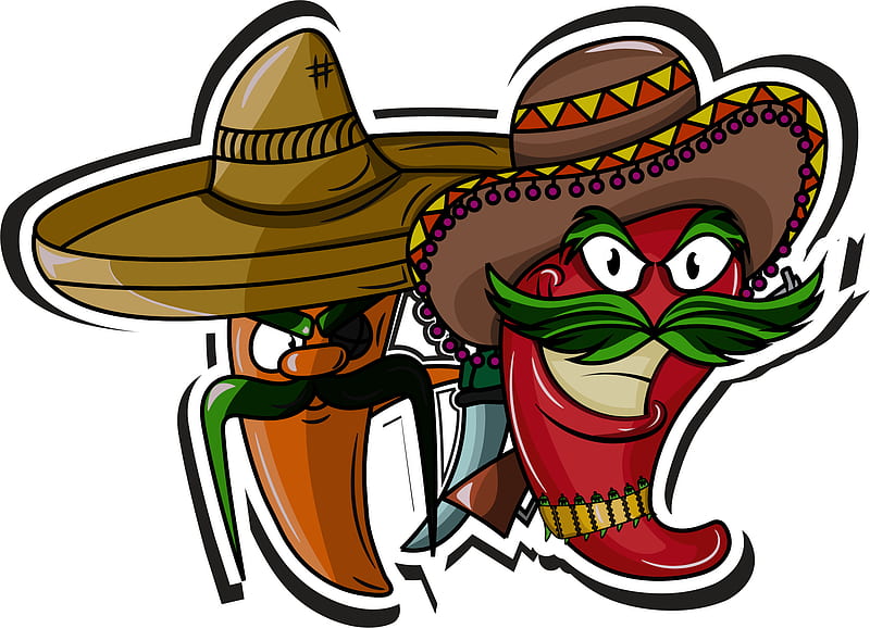 chili bandit, 2d, cartoon, evil, illustrator, mexican, red, HD wallpaper