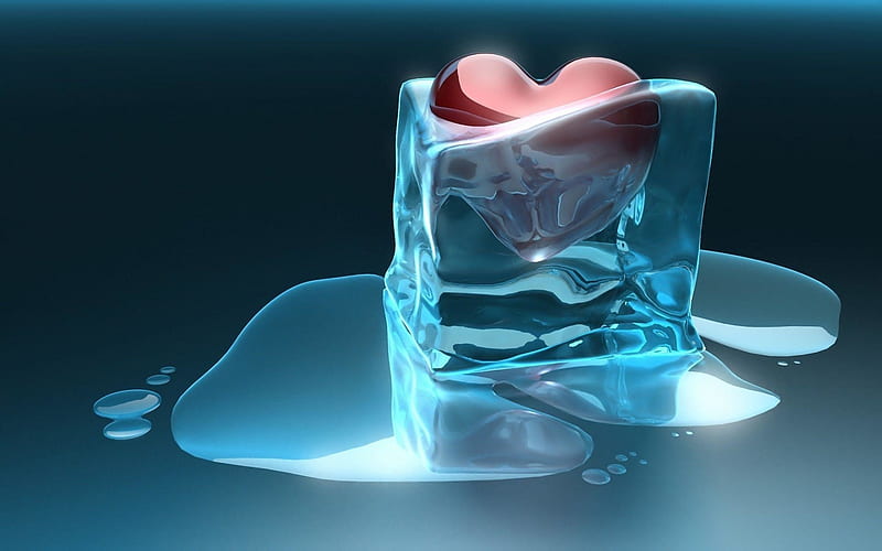 Melting heart, passion, ice, Heart, love, HD wallpaper