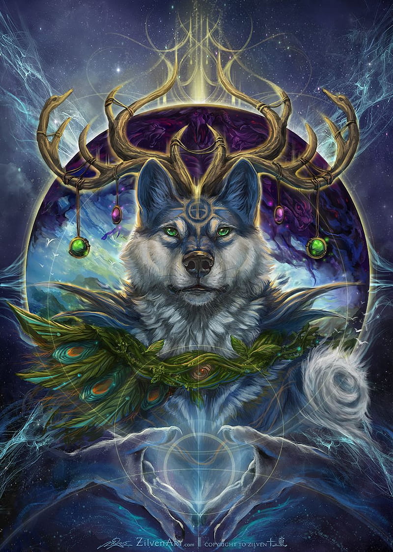Wolf Spirit, bonito, spiritual, wolf, HD phone wallpaper