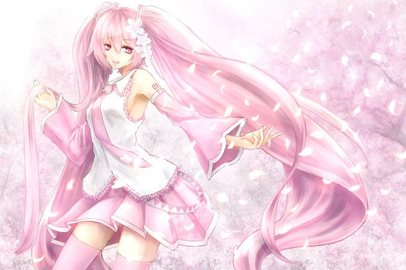 Zakura Girl, girl, anime, new, beauty, miku zakura ver, wall, classic, HD  wallpaper