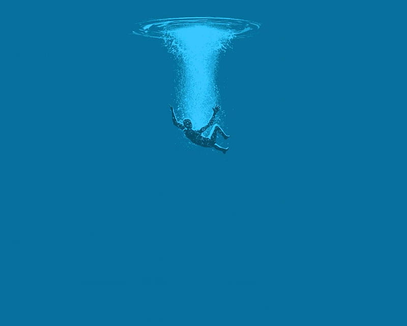 Sober, man, drown, ocean, HD wallpaper