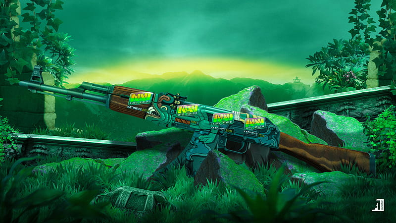 AK-47-Black Laminate, art, artwork, counter strike, game, night weapon, HD  wallpaper