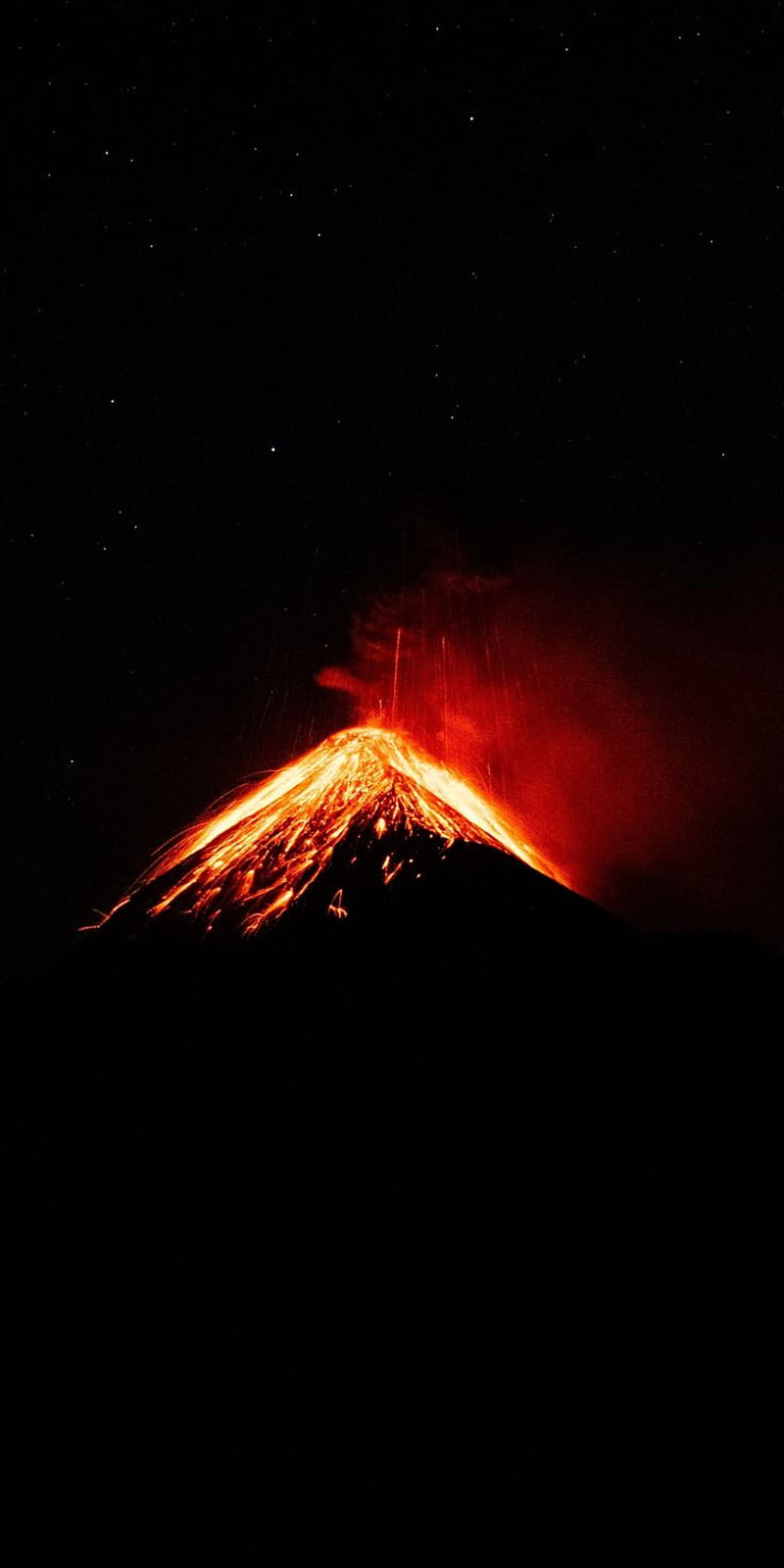 Minimal, peak on fire, Volcano . Volcano , Volcano, Geology, HD phone wallpaper