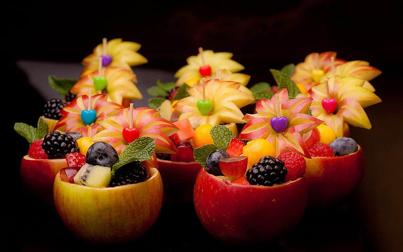 Dessert, fruit, food, salad, HD wallpaper