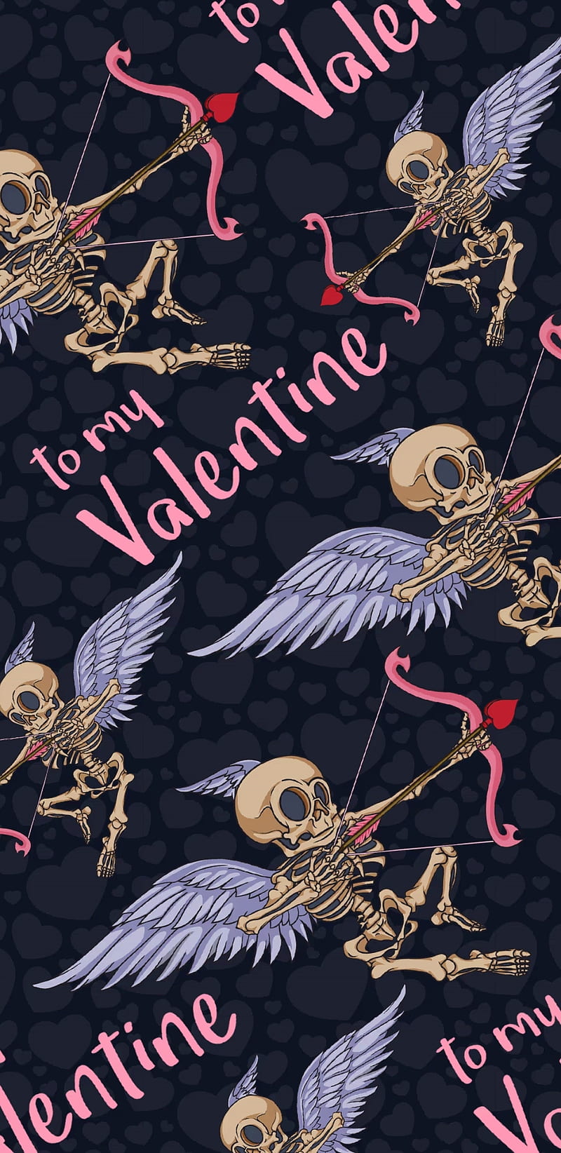 ToMyValentine, valentine, love, skull, skeleton, pink, cute, hate, wings,  HD phone wallpaper | Peakpx