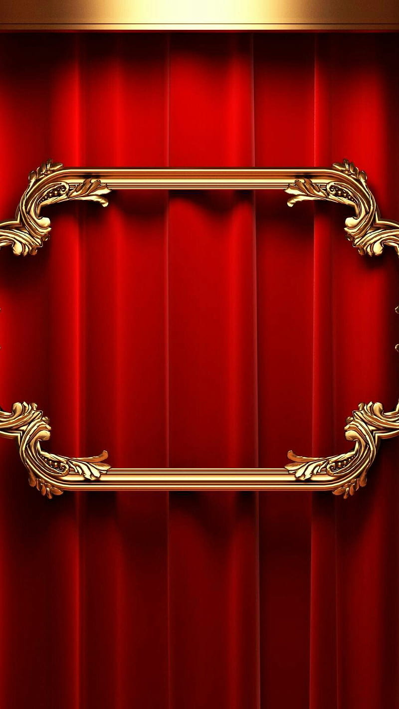 Lock screen, frame, gold, red, theatre, HD phone wallpaper | Peakpx