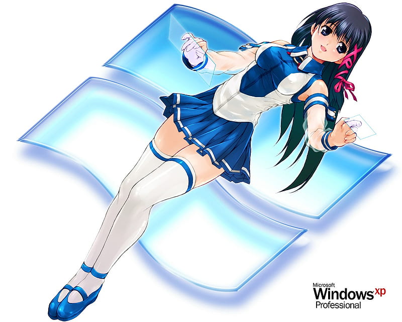 Windows xp, girl, anime, HD wallpaper