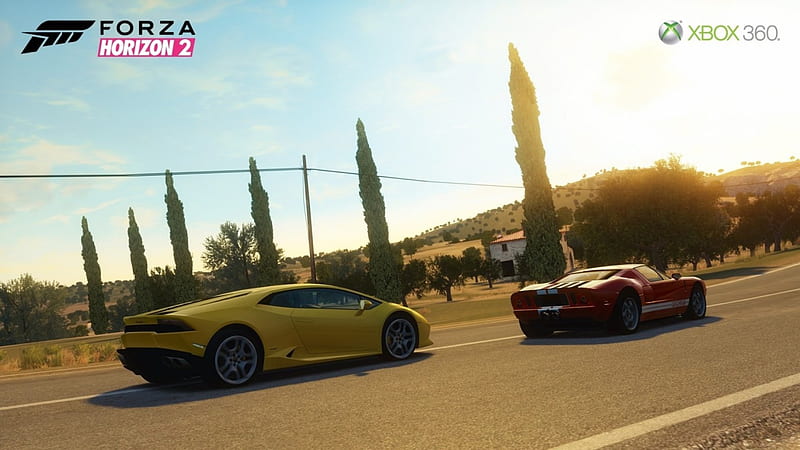 Forza Horizon 2, Lamborghini, open world, Forza, video game, game, Xbox One, Console, gaming, Ford GT40, Xbox 360, HD wallpaper