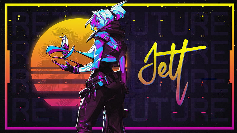 Jett Valorant Neon Art, HD wallpaper