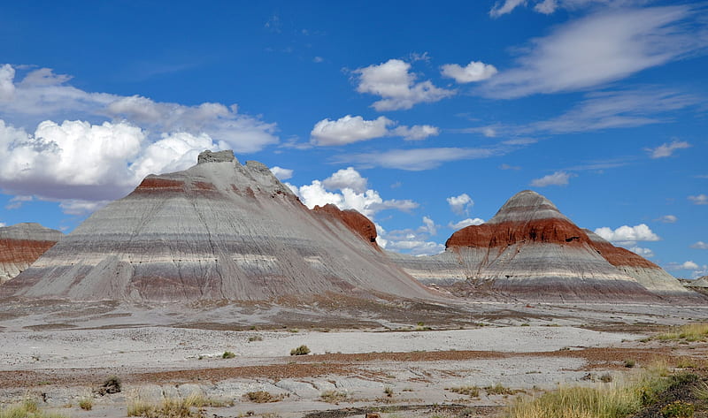 Petrified Forest National Park, mountain, nature, cool, clouds, HD wallpaper
