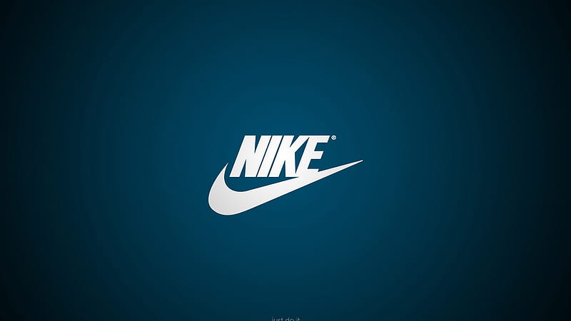 Nike Symbol In Blue Background Nike, HD wallpaper