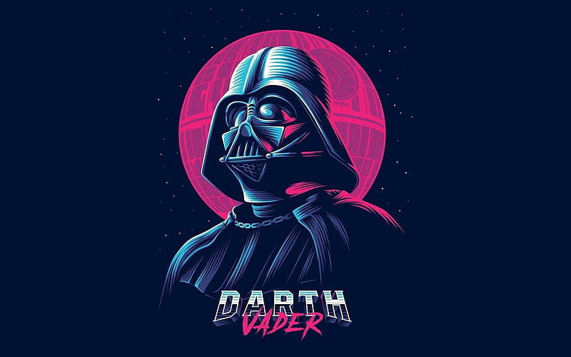 Darth Vader, Star Wars, art, characters, retro, Synthpop, Retrowave, HD wallpaper
