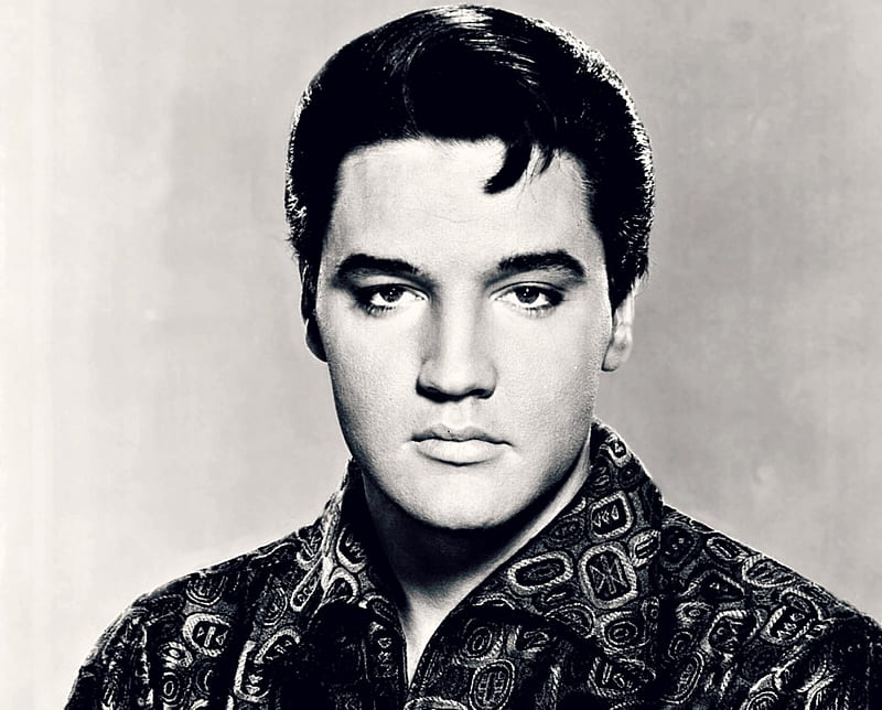 Elvis Presley, male, bw, black, man, white, singer, actor, HD wallpaper