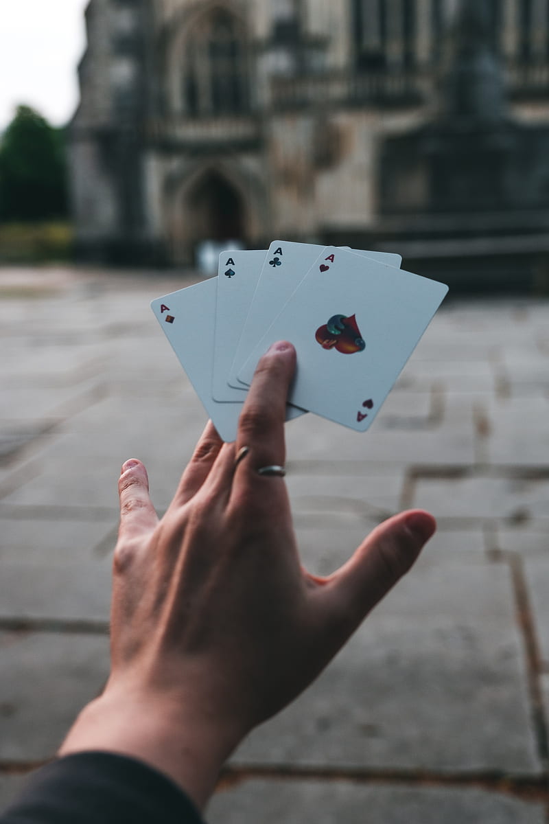 playing cards, cards, hands, focus, HD phone wallpaper
