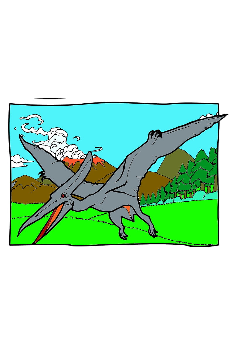 Pterodactyl, dinosaur, flying, fossile, lizard, HD phone wallpaper