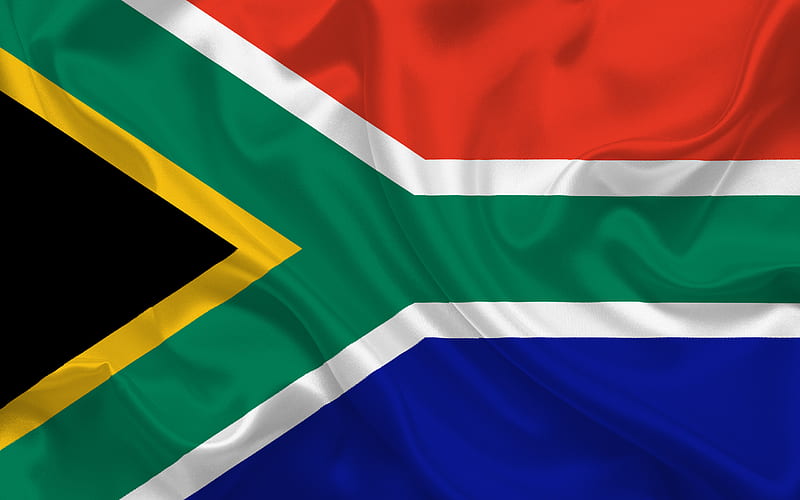 South Africa flag, silk, Africa, world flags, HD wallpaper