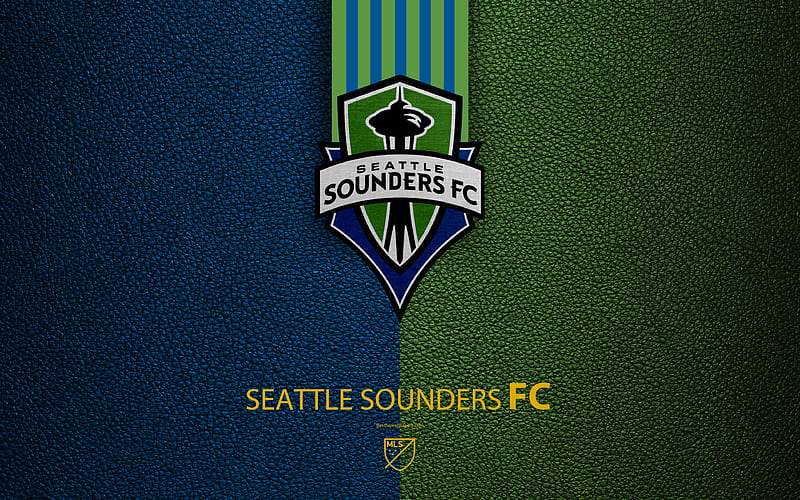 Seattle Sounders FC American soccer club, MLS, leather texture, logo, emblem, Major League Soccer, Seattle, Washington, USA, football, MLS logo, HD wallpaper