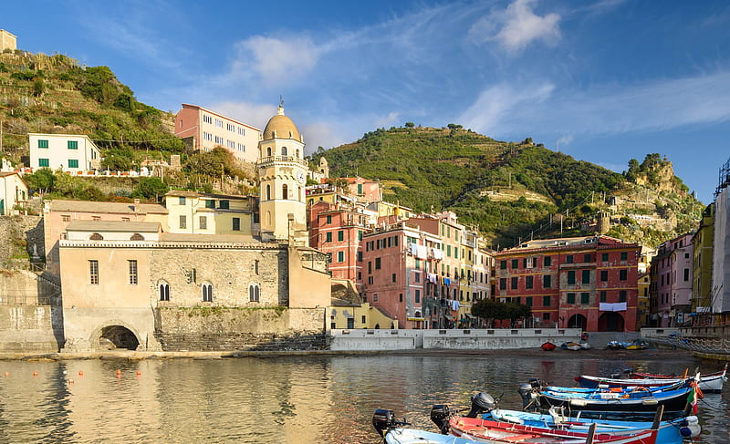 Towns, Vernazza, Building, House, Italy, Tower, HD wallpaper