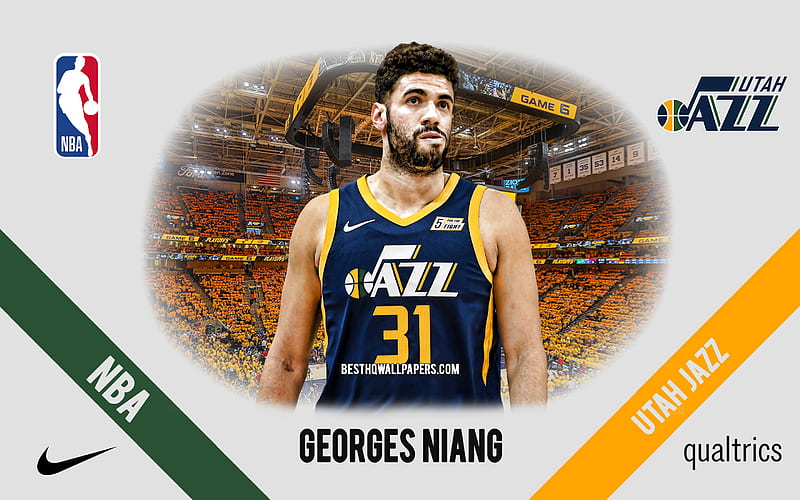 Georges Niang, Utah Jazz, American Basketball Player, NBA, portrait, USA, basketball, Vivint Arena, Utah Jazz logo, HD wallpaper