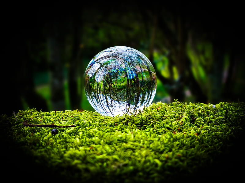 Crystal ball, landscape, nature, graphy, HD wallpaper