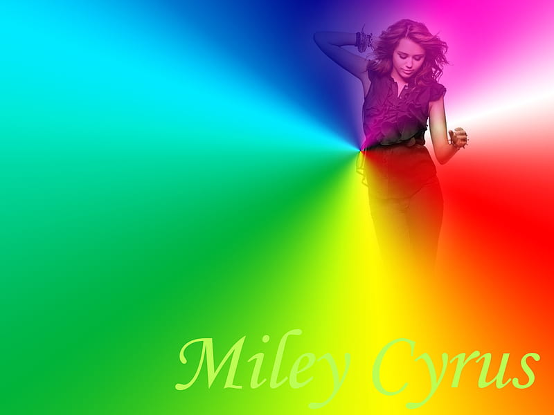 Miley Cyrus, no, yellow, born, concert, rainbow, multicolor, montana, color, gris, pink, star, blue, hannah, hollywood, braceletes, cyrus, miley, the, climb, white, HD wallpaper