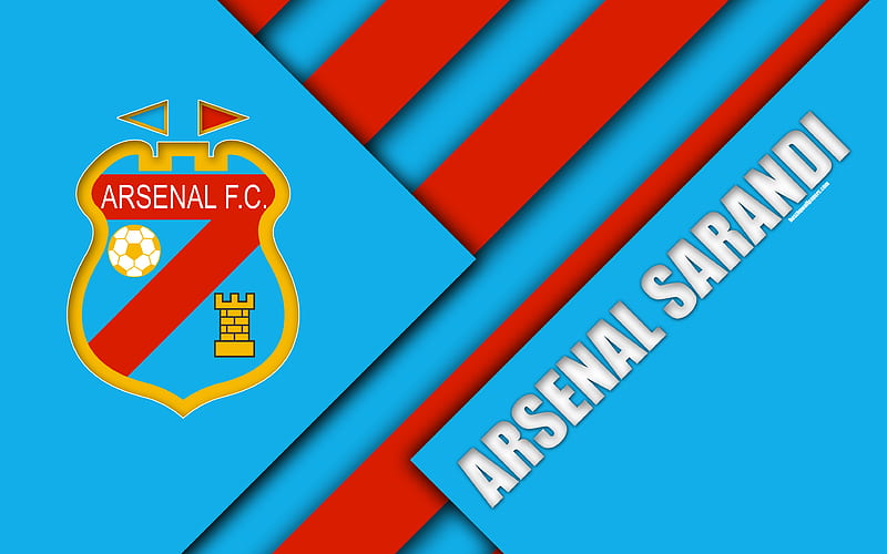 Arsenal Sarandi, Argentinian football club material design, blue red  abstraction, HD wallpaper | Peakpx