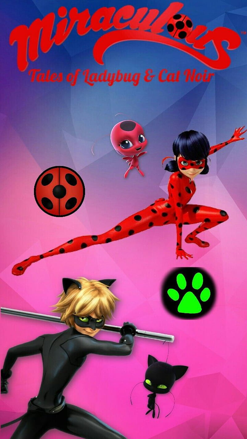 Miraculous, chatnoir, ladybug, HD phone wallpaper