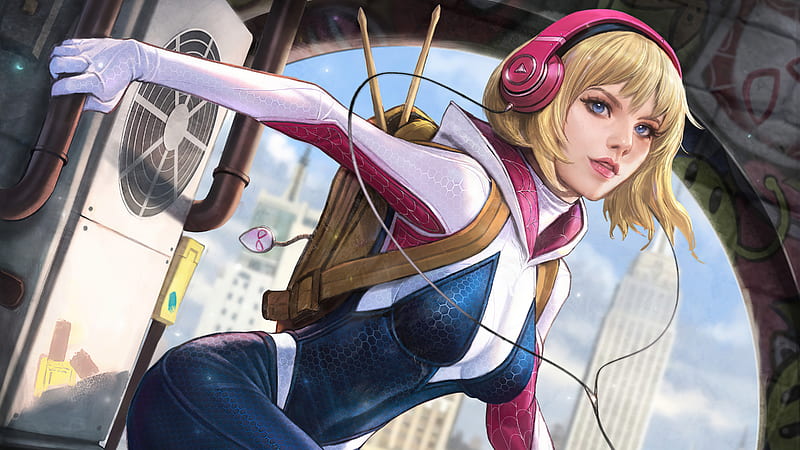 Spider Gwen Comic Art, spiderman-into-the-spider-verse, gwen-stacy,  superheroes, HD wallpaper | Peakpx