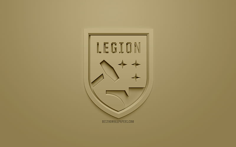 Birmingham Legion FC, creative 3D logo, USL, brown background, 3d emblem, American football club, United Soccer League, Birmingham, Alabama, USA, 3d art, football, stylish 3d logo, HD wallpaper