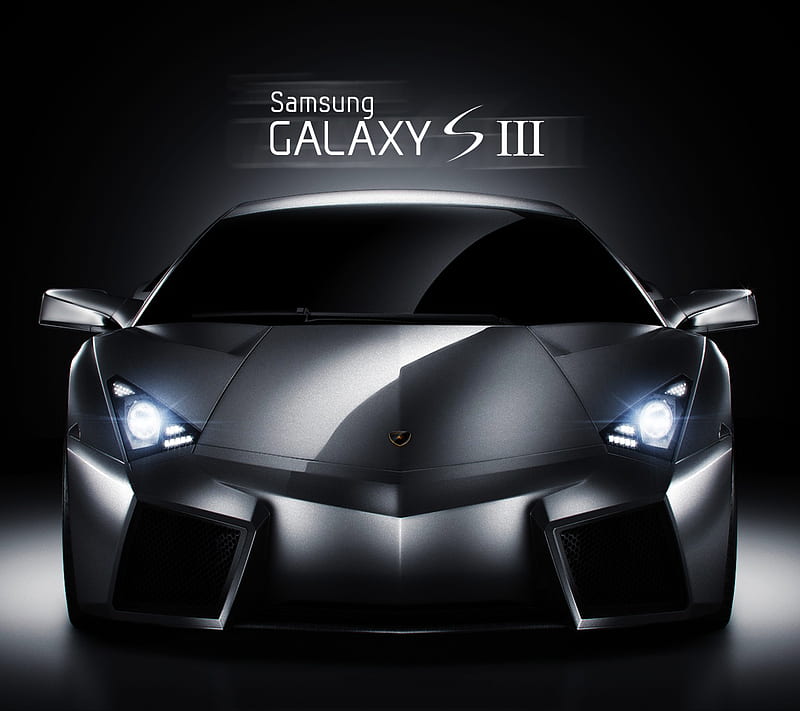 LAMBORGHINI S3, black, car, galaxy, logo, samsung, steel, HD wallpaper