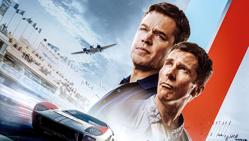 Matt Damon, Movie, Christian Bale, Ford V Ferrari, HD wallpaper