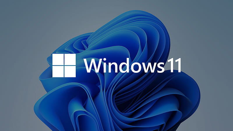 Windows 11 Blue Logo Gray Background Windows 11, HD wallpaper