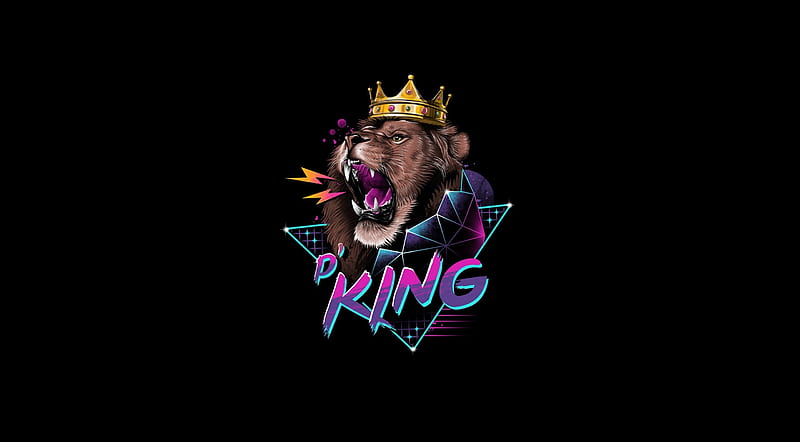 Lion King Roar Ultra, Aero, Black, Illustration, Lion, King, Roar, LionKing, HD wallpaper