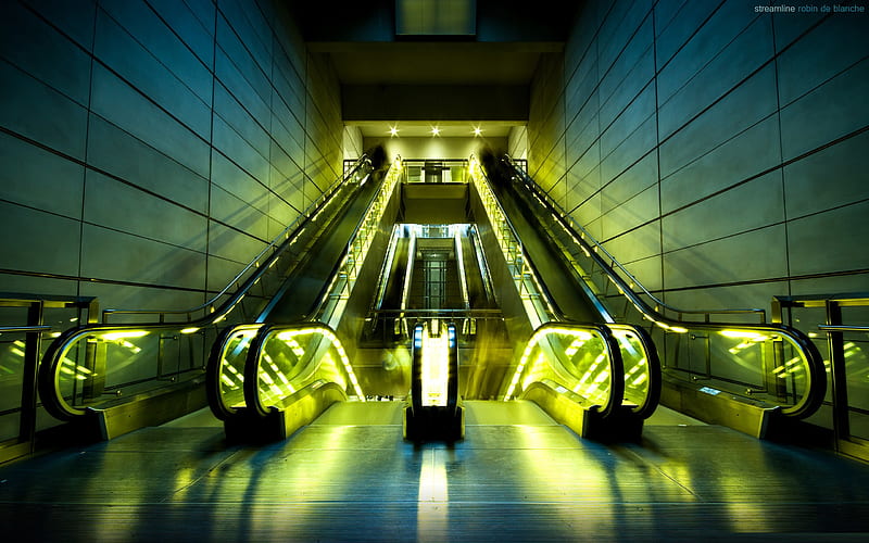 escalators-City landscape graphy, HD wallpaper
